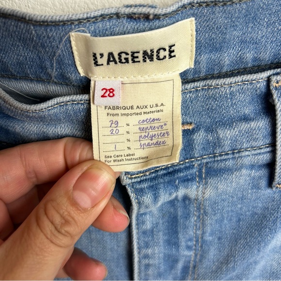 L'AGENCE Alexia High Rise Crop Cigarette Jeans in Melrose Wash size: 28 - Picture 6 of 9